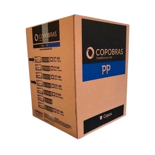 COPO DESCARTAVEL TRANSPARENTE 500ML PP 20X50 UNIDADES COPOBRAS