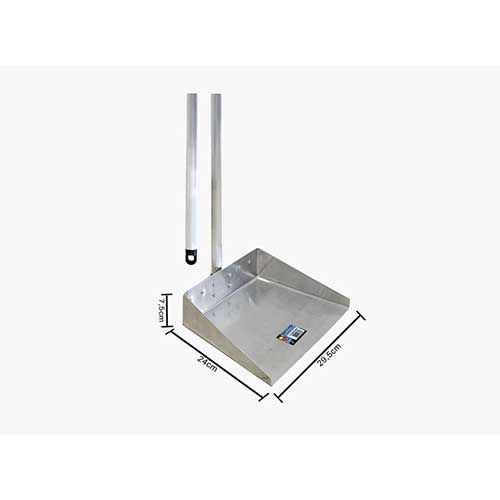 PA PARA LIXO GRANDE DE ALUMINIO COM CABO ALUMINIO 90CM PRIME 