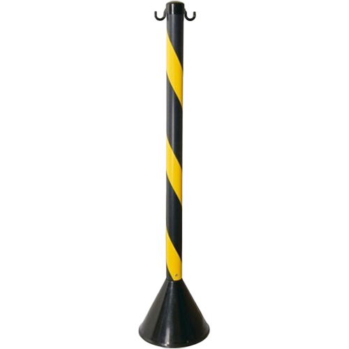 PEDESTAL PLASTICO ZEBRADO 90CM PRETO/AMARELO