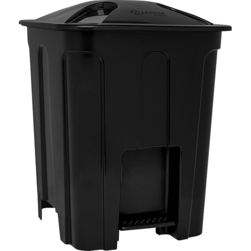 LIXEIRA COM PEDAL 15 LITROS REREFENCIA:3071 PRETA JAGUAR
