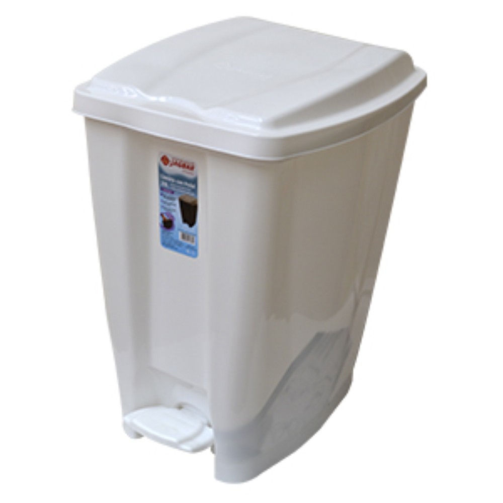 LIXEIRA COM PEDAL 20 LITROS BRANCA COM TAMPA BRANCA