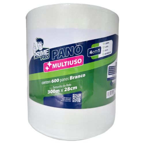 PANO MULTIUSO 28CMX300M BRANCO PRIME PRO 
