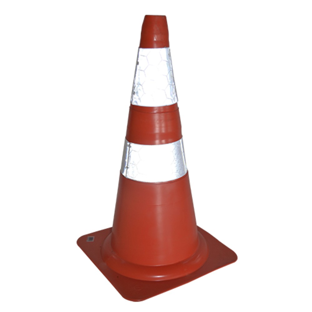 CONE FLEXIVEL LARANJA E BRANCO 75CM 