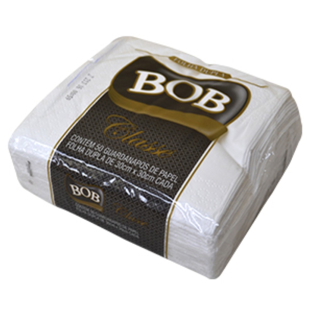 GUARDANAPO BOB CLASSE FOLHA DUPLA 30X30CM 12X50 UNIDADES
