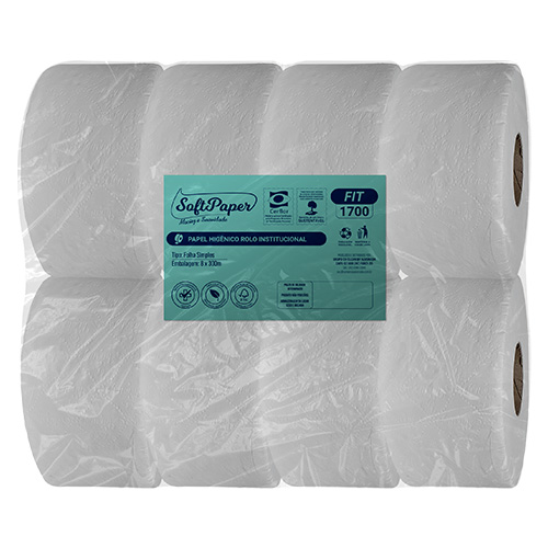 PAPEL HIGIENICO INSTITUCIONAL FOLHA SIMPLES CAPAPER FIT 8X300M 