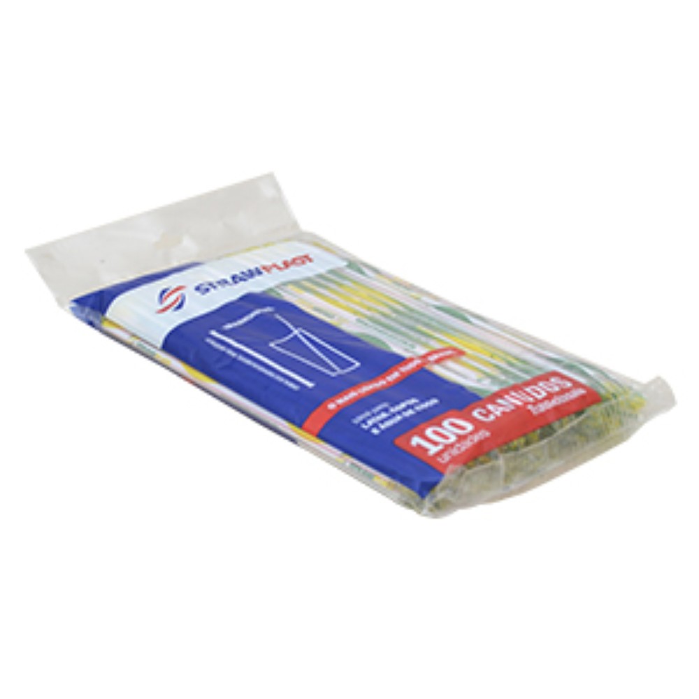CANUDO SACHE 5MM VERMELHO CS301 STRAWPLAST 100 UNIDADES