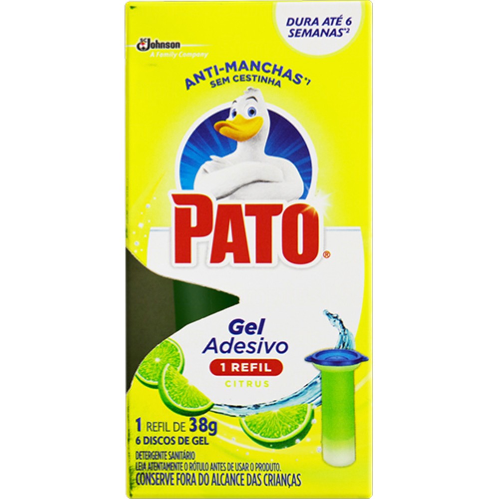 REFIL PATO GEL ADESIVO CITRUS 6 DISCOS