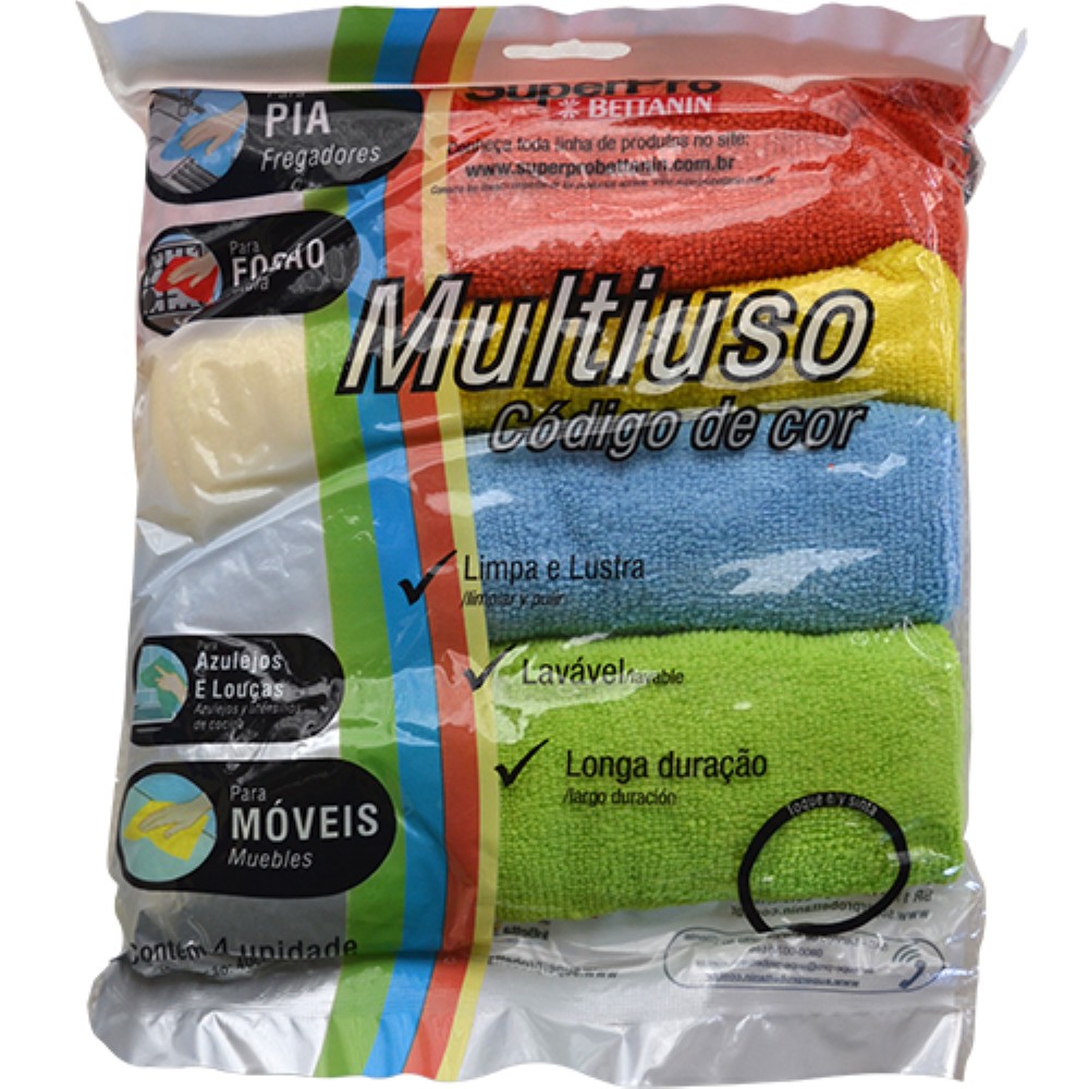 PANO MICROFIBRA CORES COM 4UNDS REREFENCIA:SP9324